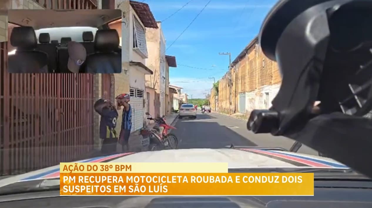PM recupera moto roubada e prende dois suspeitos em São Luís