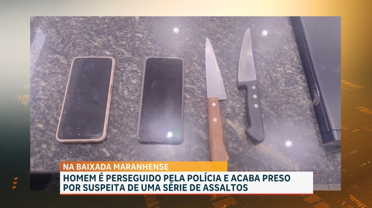 Homem é perseguido pela polícia e acaba preso por suspeita de uma série de assaltos, em Pinheiro