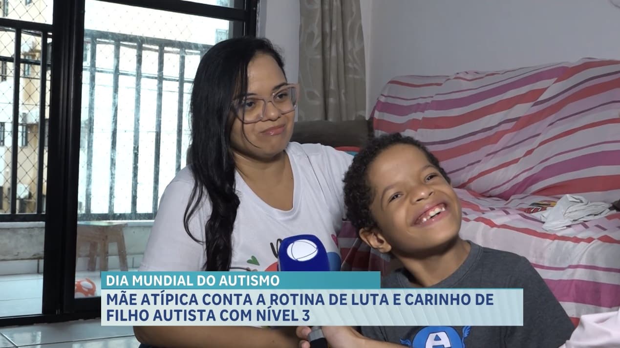 Mãe atípica conta a rotina de luta e carinho de filho autista com nível 3