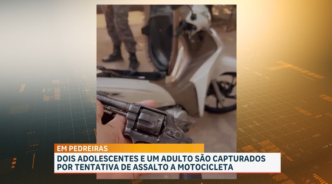 Três pessoas são conduzidas após roubo de motocicleta em Pedreiras