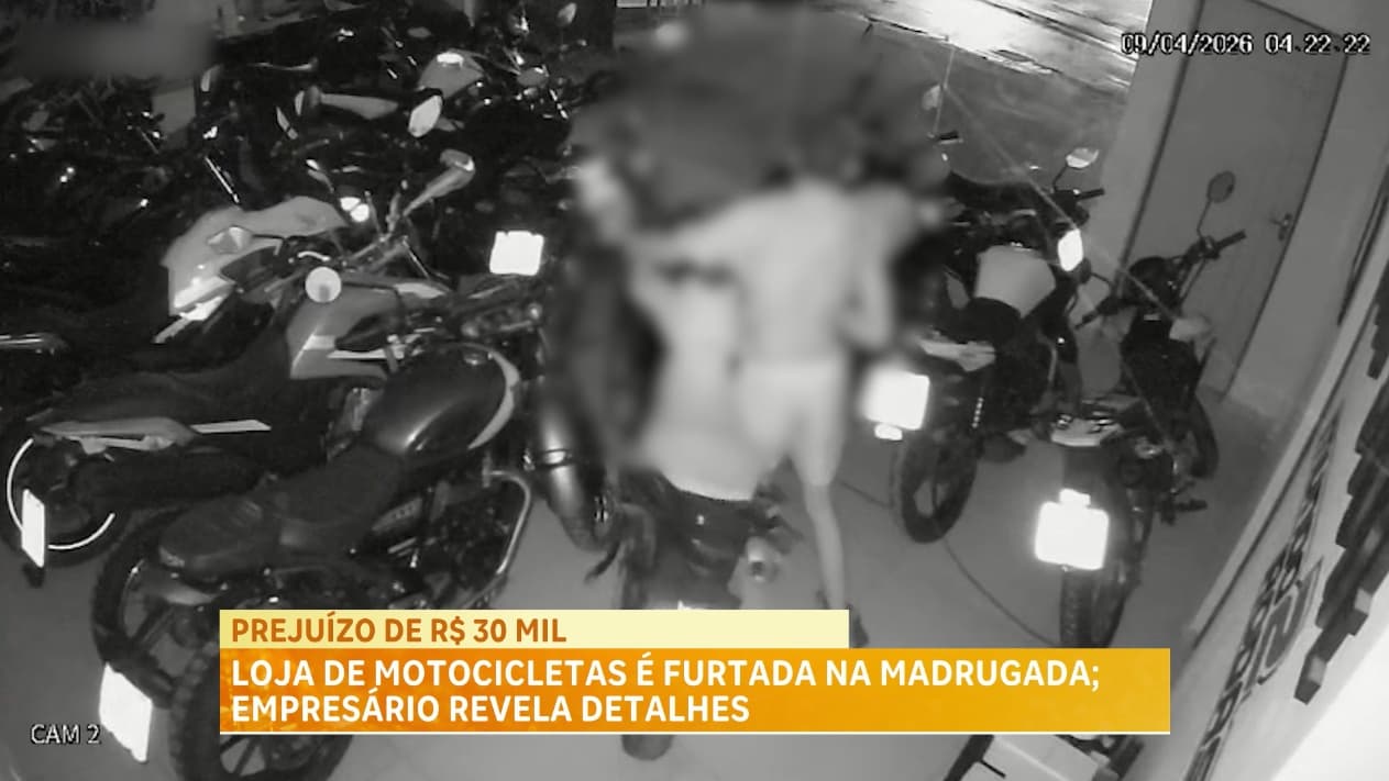 Loja de motocicleta é furtada durante a madrugada e empresário revela detalhes