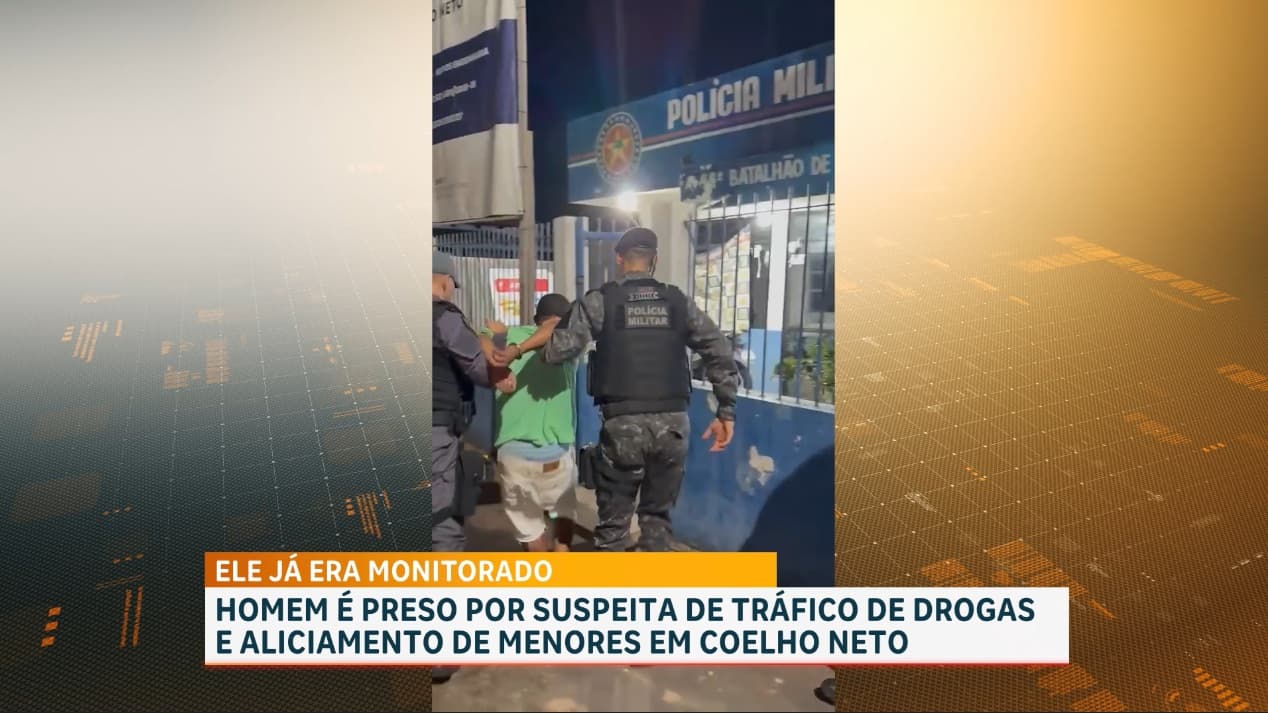 Homem é preso por suspeita de tráfico de drogas e aliciamento de menores, em Coelho Neto