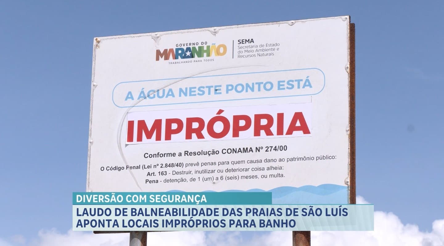 Praias de São Luís têm locais impróprios para banho