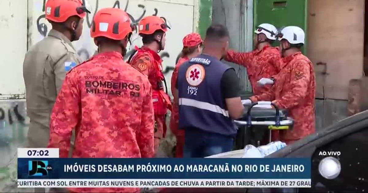 Quatro imóveis desabam na zona norte do Rio; uma mulher morre