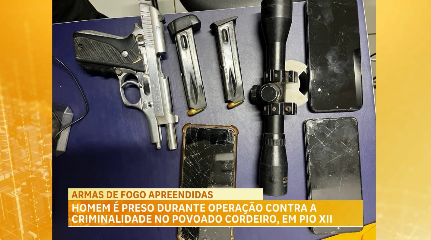 Polícia prende homem e apreende arma de fogo durante operação em Pio XII