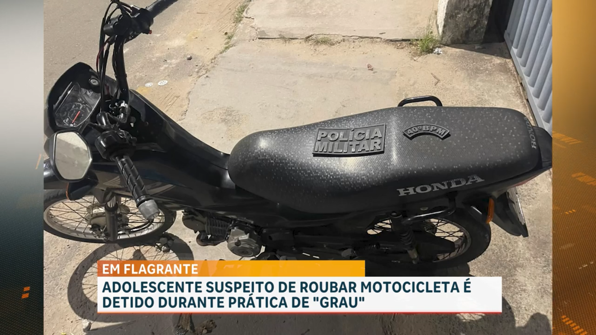 Adolescente é apreendido com moto roubada no Jardim Eldorado