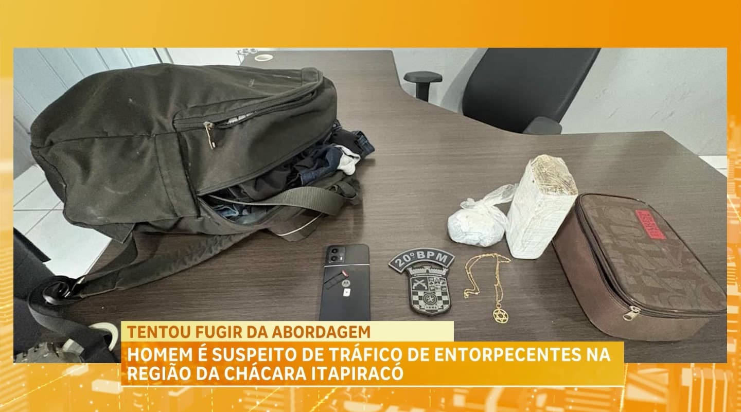 PM conduz suspeito com grande quantidade de entorpecentes na Chácara Itapiracó, em São Luís