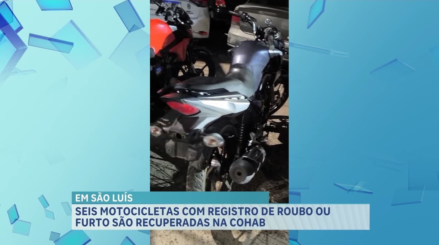PM recupera motocicletas com registro de roubo ou furto durante uma ação na região da Cohab