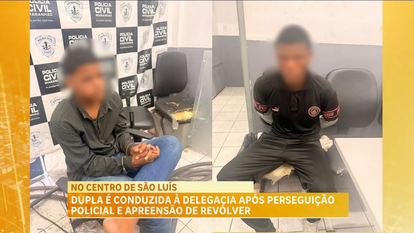 Perseguição policial termina com dois presos e arma apreendida em São Luís