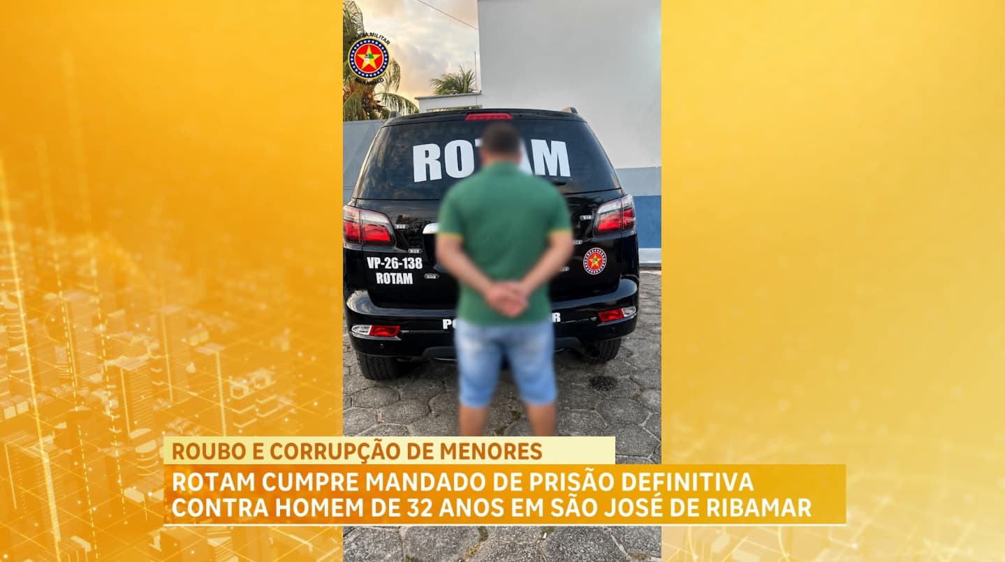 Rotam cumpre mandado de prisão definitiva contra homem de 32 anos em São José de Ribamar