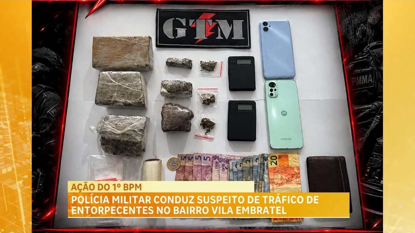 GTM prende suspeito de tráfico de drogas na Vila Embratel