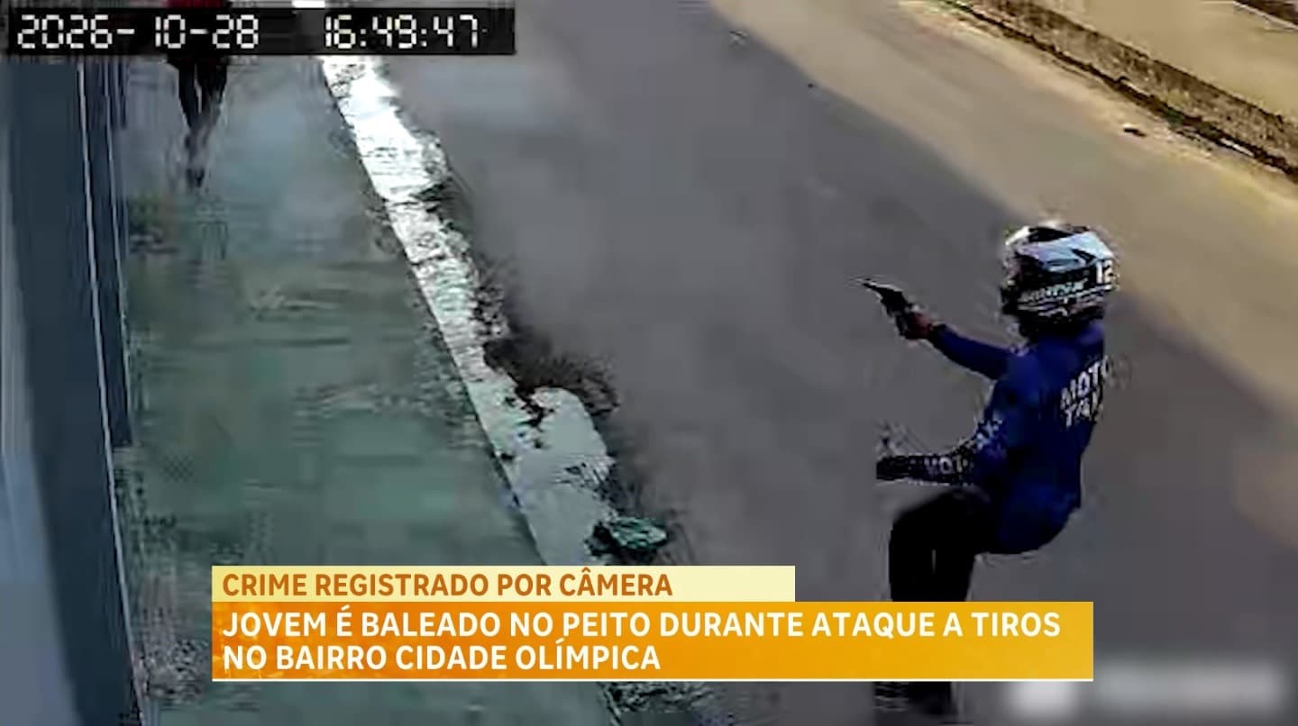 Homem é baleado no peito em ataque a tiros no bairro Cidade Olímpica