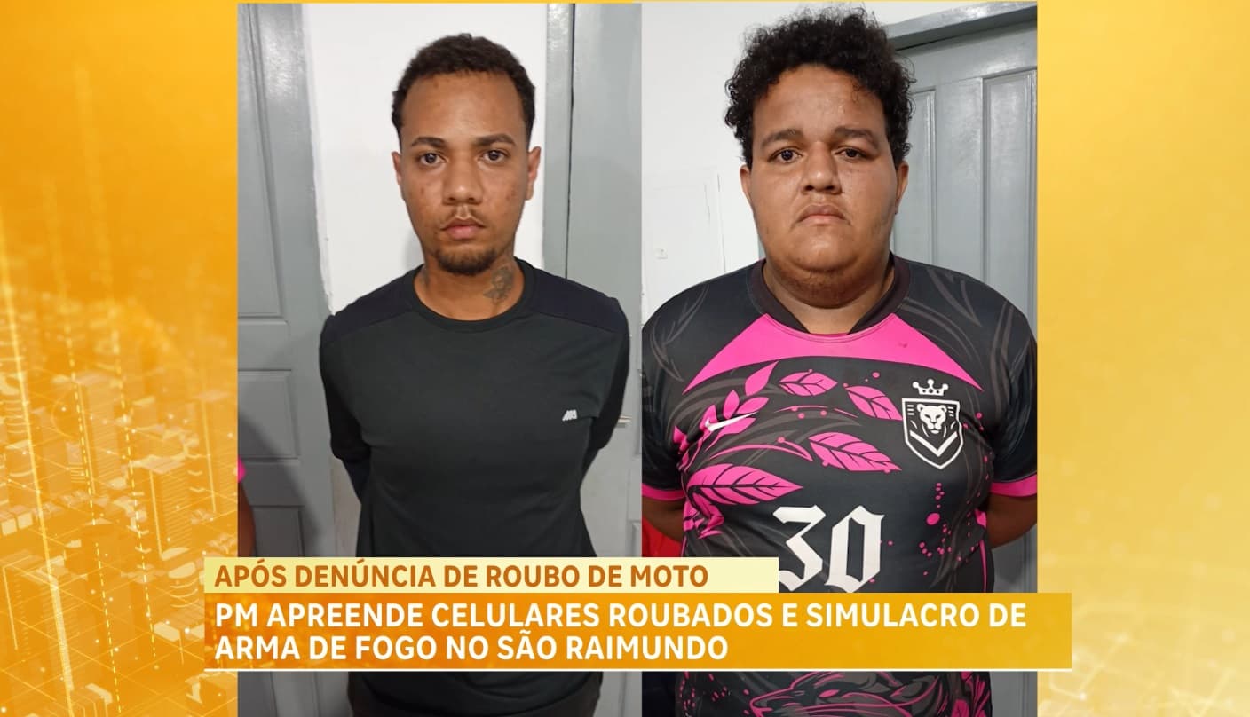 PM recupera moto e celulares roubados e prende dois suspeitos em São Luís
